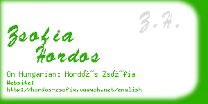 zsofia hordos business card